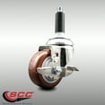 thumbnail image 2 of 3.5 Inch 316SS Maroon Polyurethane Swivel 3/4 Inch Expanding Stem Caster Brake, 2 of 2