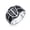 Silver-Black, variant on Bling Jewelry Mens Religious Viking Shield Maltase Fleur De Lis Cross Signet Ring Stainless Steel