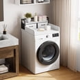 thumbnail image 4 of 2-Tier Washer Dryer Countertop Single with Shelf and Drawer, Laundry Topper with Edge and Non-Slip Pad for Laundry Hamper Counter Storage, 4 of 9