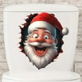 thumbnail image 4 of Uxgjfwu Christmas Santa Claus Toilet Decal, Adhesive Bathroom Wall Sticker with 3D Effect, Waterproof Toilet Seat Cover for Holiday Bathroom Decor, 4 of 6