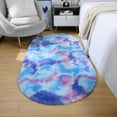 thumbnail image 6 of YJ.GWL Oval Bedside Colorful Rainbow Rugs for Bedroom Fluffy Area Rug for Living Room Fuzzy Cute Nursery Carpet Home Decor,2.6'x5.3',Rainbow Purple, 6 of 6