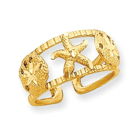 14k Yellow Gold Starfish Toe Ring