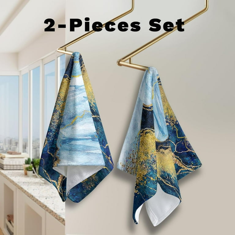 Navy blue and gold hand towels sale