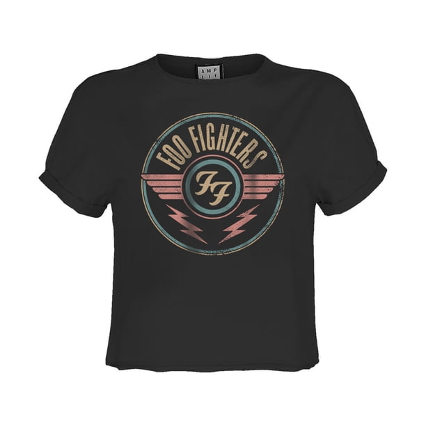 Amplified - Top Crop Air Foo Fighters para Mujer (Carbón)