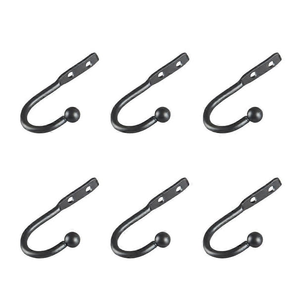 20PCS Mini Hook Single Small Size Wall Hooks Decorative Door Hanger Metal Alloy Wall Hangers Black Hooks