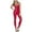 Red, variant on Women's Sexy Faux Leather Jumpsuit Lace-Up Deep V Neck Sleeveless Bodysuit Solid Color Slim Fit One Piece Bodycon Jumpsuits