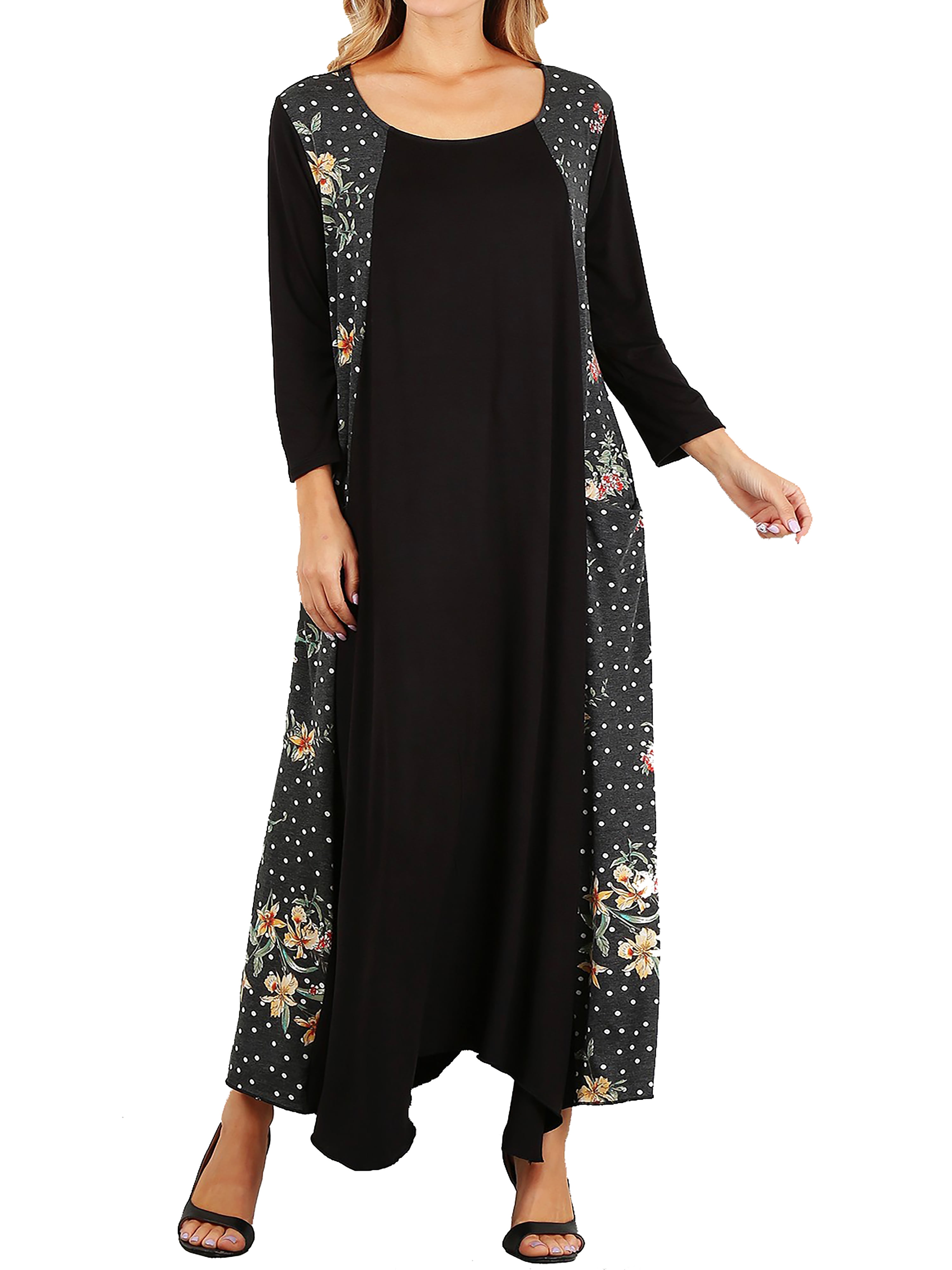 long black maxi dress plus size