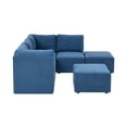 thumbnail image 5 of Partner Furniture Polyester Fabric 116" Wide Modular Sectional in Blue, 5 of 9
