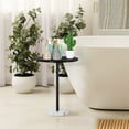 thumbnail image 6 of 15.7" D × 21.2" H Round Table Black Side Table Decorative Table for Small Spaces, Living Room, Bedroom, Balcony, White, 6 of 9
