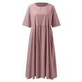 thumbnail image 5 of Sngxgn Women's Dress Long Sleeve Crewneck Dress(Red,M), 5 of 5