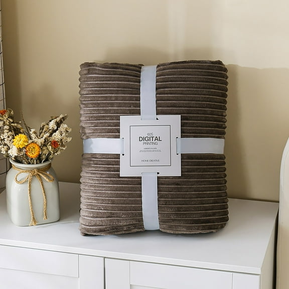 Flannel Air Conditioning Blanket F A70X100Cm Coffee Polyester Blanket Color:F Material:Polyester