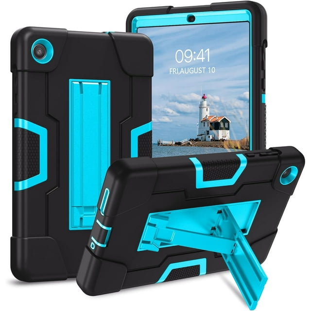 czcpp-GUAGUA Case for Lenovo Tab M8 (4th Gen) 2023 Kickstand Heavy Duty Cover 3 in 1 Rugged Shockproof Protective Anti-Scratch Tablet Case for Lenovo M8 4th Gen 8 inch Tablet (TB-300FU/TB-300XU)-Blac