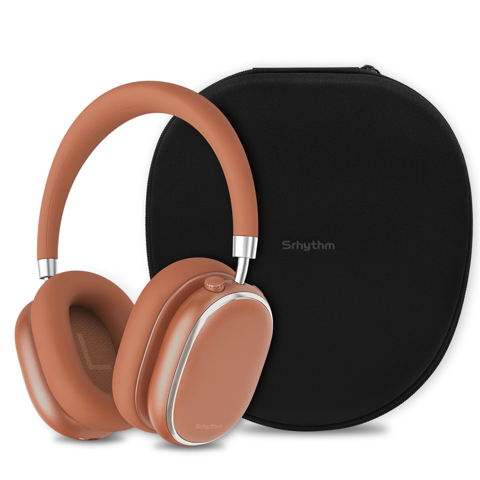 Srhythm NiceComfort 95 Adaptive Noise Cancelling Headphone Wireless, Blutooth Noise Canceling Headphone with Spatial Audio,Transparency,ENC,HD Sound,Low Latency,Rose Orange