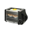 thumbnail image 1 of Black mini electric oven with various specifications. The small oven for student accommodation is very small and easy., 1 of 5