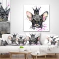thumbnail image 4 of Designart Cute Black Dog with Crown - Animal Throw Pillow - 12x20, 4 of 5