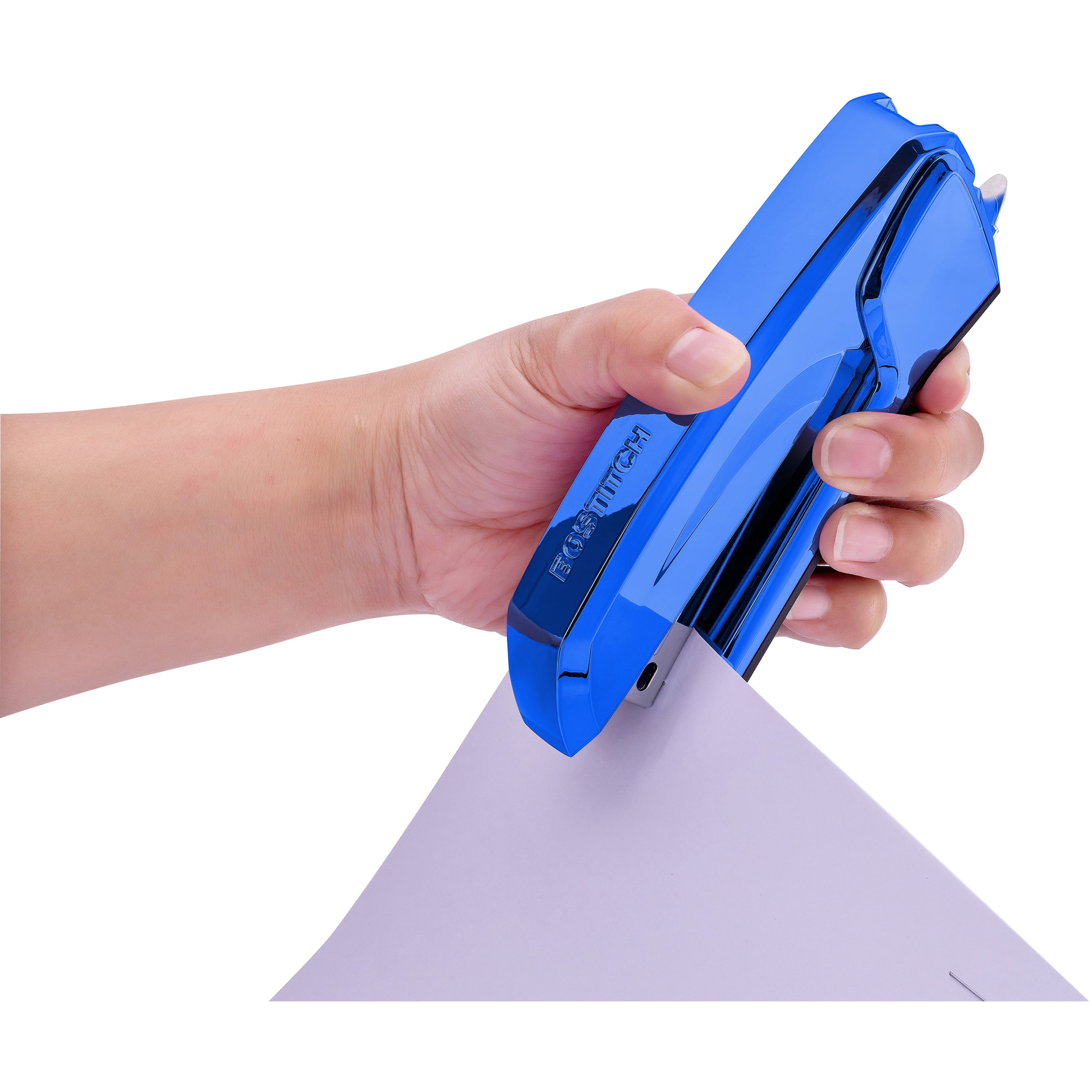 Bostitch Office Ascend 3 in 1 Stapler with Integrated Remover & Staple Storage, 20 Sheet Capacity, Metallic Blue
