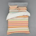 thumbnail image 2 of Ambesonne Tribal Bedding Set 3 Pcs, Striped with Art, Twin XL, Marigold Red and Tan, 2 of 3