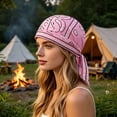 thumbnail image 6 of 3 in 1 Bandana Skull Cap Breathable Do Rag Liner UV Sun Protection Face Cover Neck Drape for Cycling Hiking Outdoor Sports(Pink,55-60cm), 6 of 6