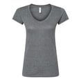 thumbnail image 1 of M&O 3542 T-Shirt à Col en V pour Femmes en Mélange de Luxe, 1 of 2