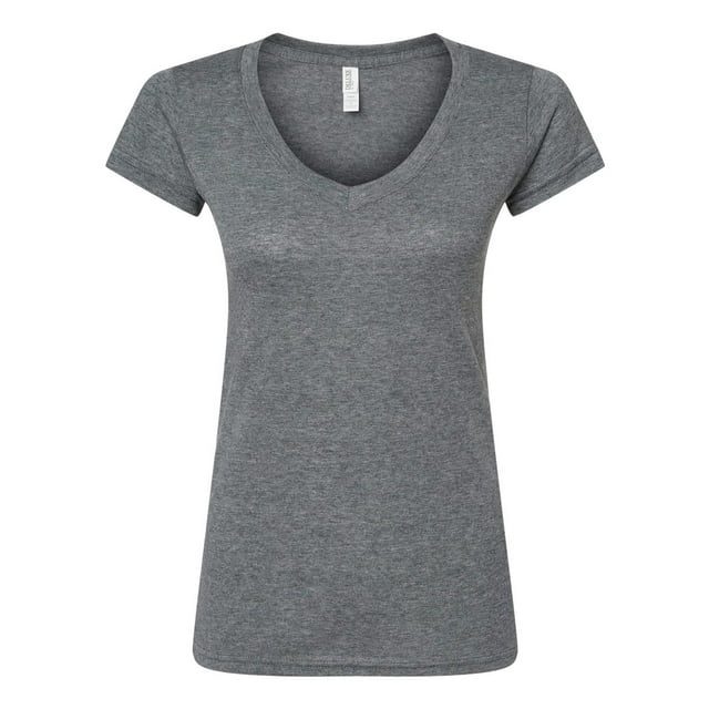 M&O 3542 T-Shirt à Col en V pour Femmes en Mélange de Luxe