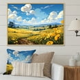thumbnail image 2 of Designart "Meadow Bliss Yellow Flowers I" Oversized Landscapes Framed Wall Art - Traditional Yellow Meadow Living Room Framed Canvas Art, 2 of 7