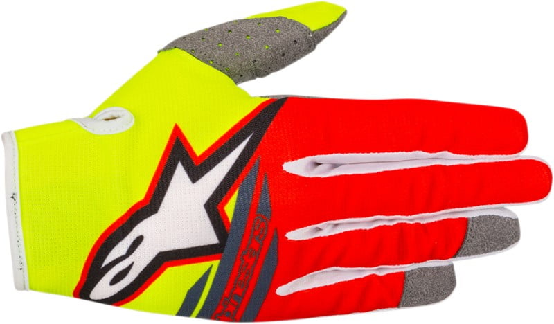 Alpinestars Men's 2X-Large MX ATV Gloves S8S Radar Flight Rio Red/Aqua/Yellow 