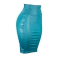 thumbnail image 3 of Aayomet Jupe en Cuir pour Femmes avec Fentes et Style Punk Moulant pour Femmes (Bleu, m), 3 of 5