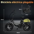 thumbnail image 2 of Bicicleta electrica plegable Honey whale Bk05 Negro, 2 of 7