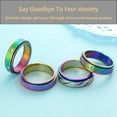 thumbnail image 2 of Anxiety Rings Fidget Rings for Women Spinner Rings 4Pcs 6MM Rainbow Titanium Steel Rings Size 5-11, 2 of 7