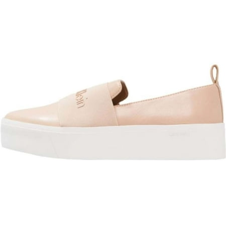 Calvin Klein Womens Jacinta Leather Low Top Slip On Fashion Sneakers