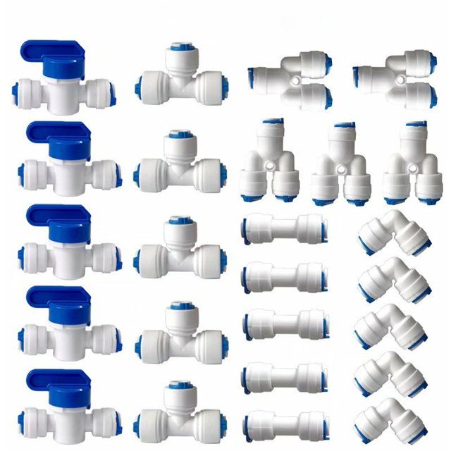 Polypropylene Plastic Tubing Quick Connect Fittings, Shut Off Ball Valve For Seamless Water Filter Systems And Odorless, Tasteless Water