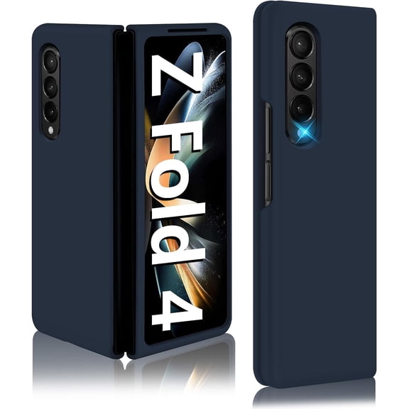 Z Fold 4 Liquid Silicone Case for Samsung Galaxy Z Fold4 5G, Slim Phone Case for Women Girls Soft Gel Rubber Ultra Thin Anti-Scratch Design Protective Cover for Samsung Z Fold 4 5G 7.6-inch (Blue)