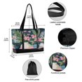 thumbnail image 2 of FORMRS Canvas Laptop Tote Bag for Women with 15.6" Computer Compartments Shoulder Handbag, Green Floral, 2 of 7