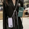 Crossbody Lanyard Solid Color Card Bag Case For iphone 15 14 13 12 Mini