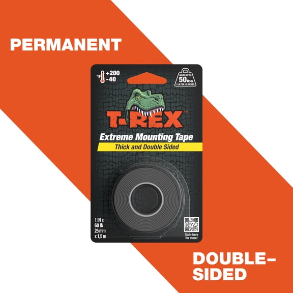 T-Rex Brand 1 in. x 60 in. Black Extreme Hold Mounting Tape