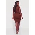 thumbnail image 3 of Women's Plus Size High Neck Ruched Mini Dress, 3 of 3