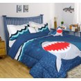 thumbnail image 5 of Marquess Pattern Twin Size Kids Comforter Sets for Boys, 5 Pieces Children Bedding Set Navy, 5 of 6
