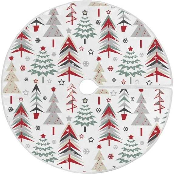 FMSHPON Cartoon Christmas Tree Xmas Christmas Tree Skirt Stand Mat for Holiday Party Decoration Indoor Outdoor 36 inches