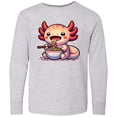 thumbnail image 3 of Inktastic Funny Axolotl Ramen Lover Long Sleeve Youth T-Shirt, 3 of 5