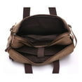thumbnail image 3 of RUNROTOO Men Satchel Bag Canvas Backpack Coffee for School with Laptop Compartment 1Set, 3 of 5