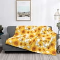 thumbnail image 2 of Balery White Marble Pattern Sunflower Manta de Franela con Dibujo, Lujo Ultra Suave y Cálido, Antipelusa y Resistente a las Arrugas para Cama, Sofá, Camping -50"x40", 2 of 6