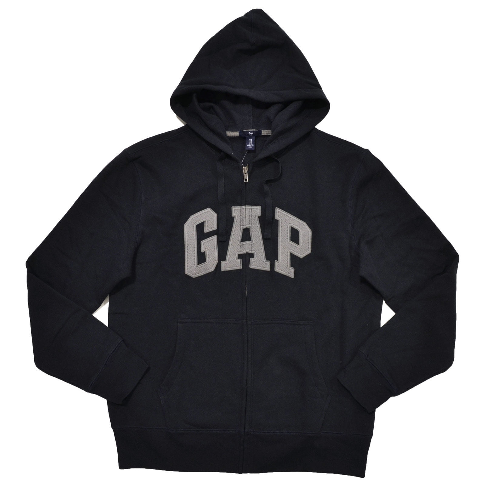 GAP Mens Fleece Arch Logo Full Zip Hoodie (XS, Navy) - Walmart.com