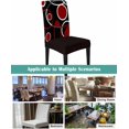thumbnail image 5 of Dining Room Chair Covers Set of 1, Burgundy Red Color Block Stretch Spandex Parsons Chair Slipcovers, Abstract Geometric Black Stripe Washable Removable Seat Cover Protector for Kitchen Party Hotel, 5 of 6
