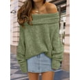 thumbnail image 6 of Womens Off The Shoulder Sweater Oversized Batwing Sleeve Loose Pullover Sweaters Tops, 6 of 13