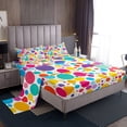 thumbnail image 1 of YST Colorful Polka Dots Bed Sheets Set Abstract Geometry Sheet Set King Size Modern Rainbow Circle Sheets Cartoon Circles Rounds Flat Fitted Sheet Christmas Themed Decor, 1 of 5