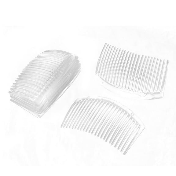 Unique Bargains Women Plastic Handmade 23 Tooth Hair Comb Clip Accessories Clear 8 Pcs