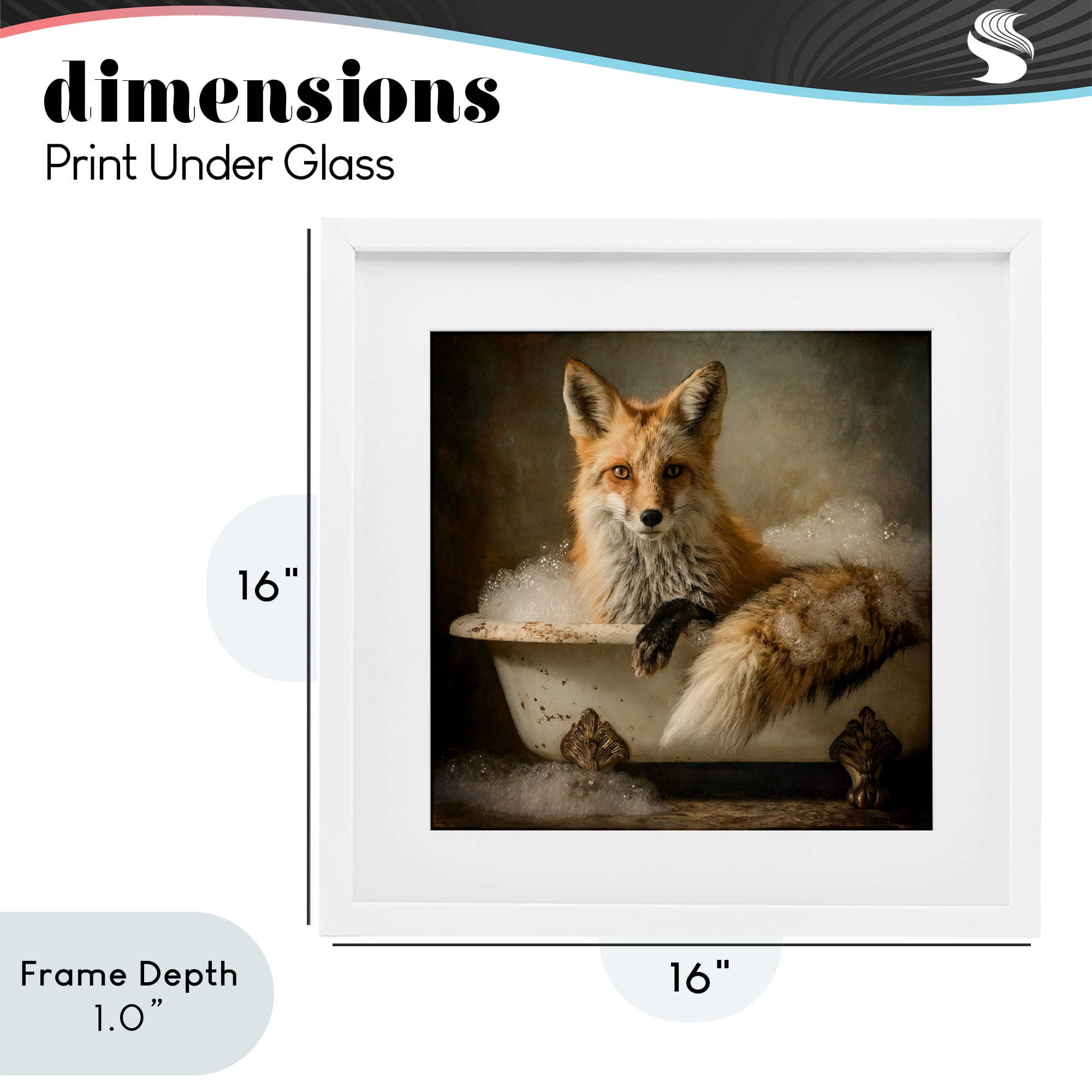 Stupell Industries Red Fox Bubble Bath White Framed Print Under Glass, design by Tina LeCour
