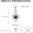 thumbnail image 2 of The Eye of My Heart Urn Necklace Keepsake Paw Print Cremation Jewelry Memorial Urn Jewelry Stainless Steel Urn Necklace, 2 of 7