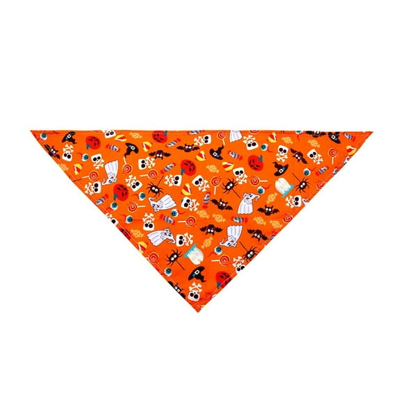 Multi Patten Pumpkin,Ghost Breathable Pet Grooming Accessories Fashion Single-side Design for Cats and Dogs Dog Supplies Halloween Pet Decor Dog Bandana Pet Scarf Collar M 5