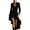 #479-Black, variant on AUNVITO Women's Bohemian Flounce Hem V-Neck Long Sleeve Dress with High-Low Asymmetrical Hem Soft and Stretchy Fabric Casual and Elegant Style